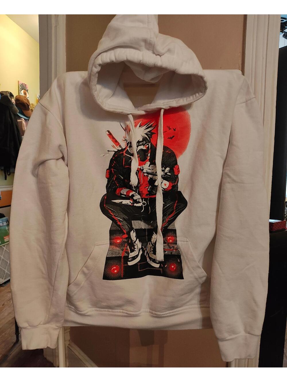 Naruto Mens Hoodie by Jon Lauren - M - small stain on back